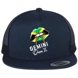 Jamaica Gemini Queen Zodiac Birthday Jamaican Lips Flat Bill Trucker Hat