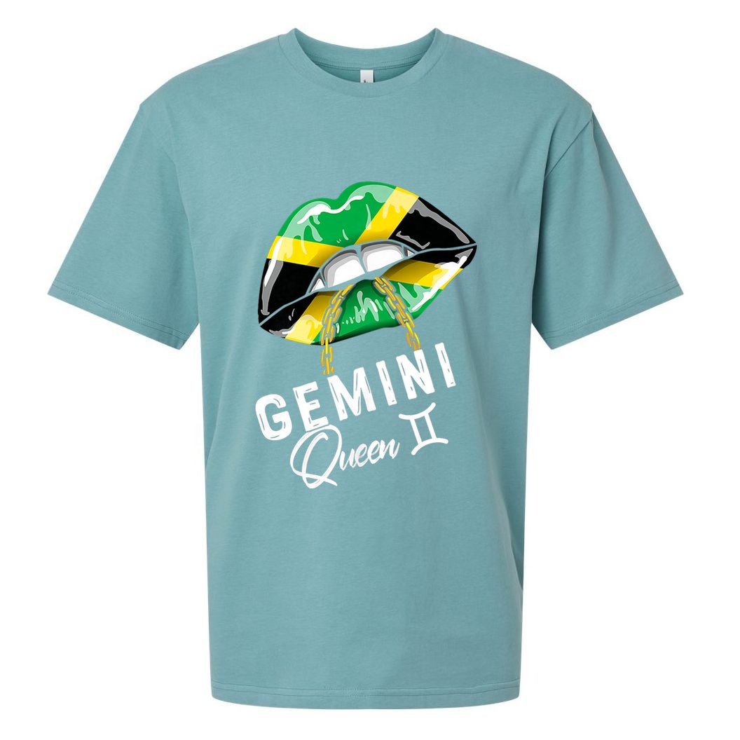 Jamaica Gemini Queen Zodiac Birthday Jamaican Lips Sueded Cloud Jersey T-Shirt