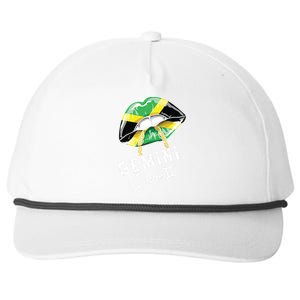 Jamaica Gemini Queen Zodiac Birthday Jamaican Lips Snapback Five-Panel Rope Hat