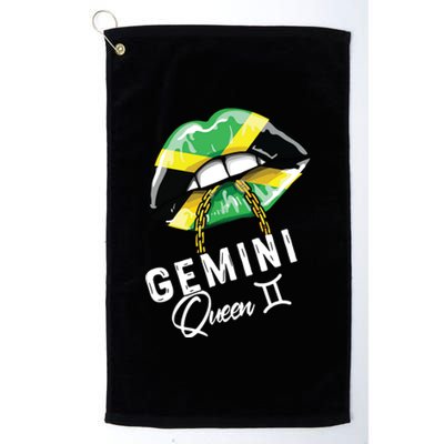 Jamaica Gemini Queen Zodiac Birthday Jamaican Lips Platinum Collection Golf Towel