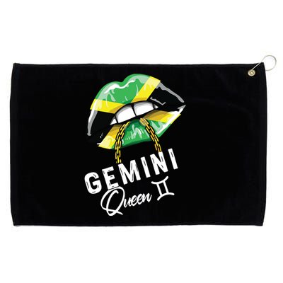 Jamaica Gemini Queen Zodiac Birthday Jamaican Lips Grommeted Golf Towel