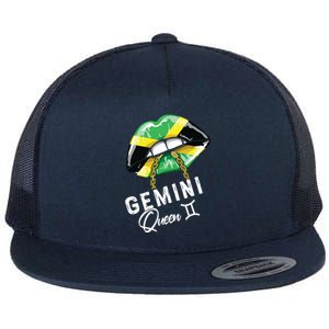 Jamaica Gemini Queen Zodiac Birthday Jamaican Lips Flat Bill Trucker Hat