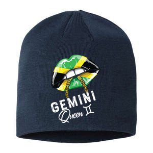 Jamaica Gemini Queen Zodiac Birthday Jamaican Lips Sustainable Beanie