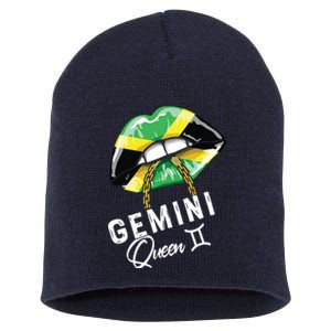 Jamaica Gemini Queen Zodiac Birthday Jamaican Lips Short Acrylic Beanie