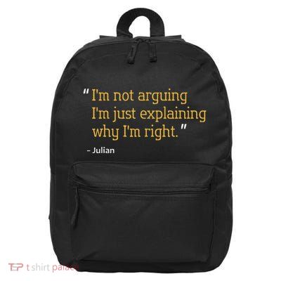Julian Gift Quote Funny Birthday Personalized Name Idea 16 in Basic Backpack