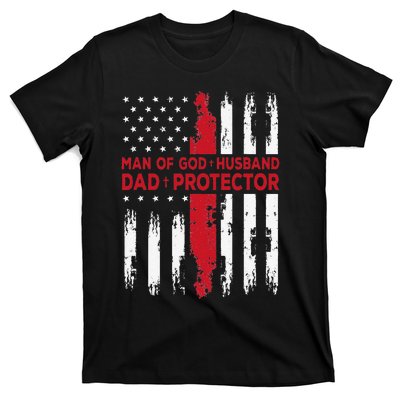 Jesus God Religious Man of God Husband Dad Protector T-Shirt