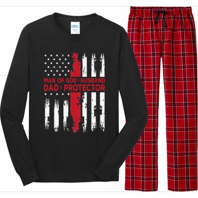 Jesus God Religious Man of God Husband Dad Protector Long Sleeve Pajama Set