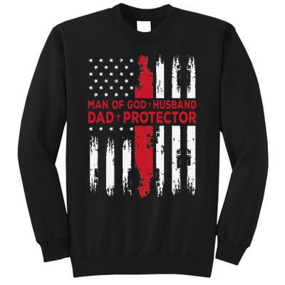 Jesus God Religious Man of God Husband Dad Protector Tall Sweatshirt