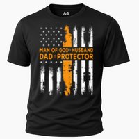 Jesus God Religious Man Of God Husband Dad Protector Cooling Performance Crew T-Shirt