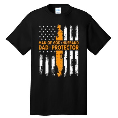 Jesus God Religious Man Of God Husband Dad Protector Tall T-Shirt