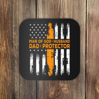 Jesus God Religious Man Of God Husband Dad Protector Coaster