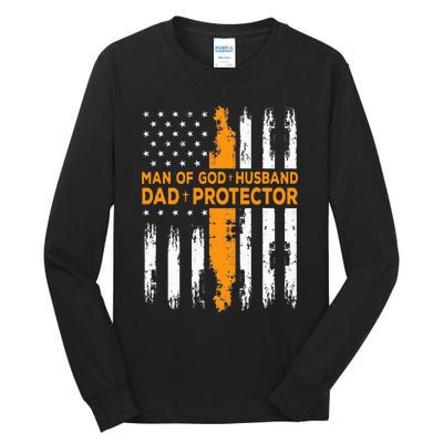 Jesus God Religious Man Of God Husband Dad Protector Tall Long Sleeve T-Shirt