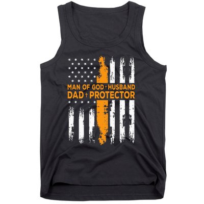 Jesus God Religious Man Of God Husband Dad Protector Tank Top