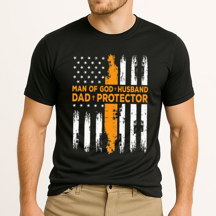 Jesus God Religious Man Of God Husband Dad Protector Cooling Performance Crew T-Shirt