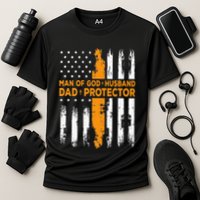 Jesus God Religious Man Of God Husband Dad Protector Cooling Performance Crew T-Shirt