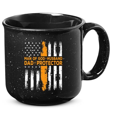 Jesus God Religious Man Of God Husband Dad Protector 15oz Campfire Ceramic Mug