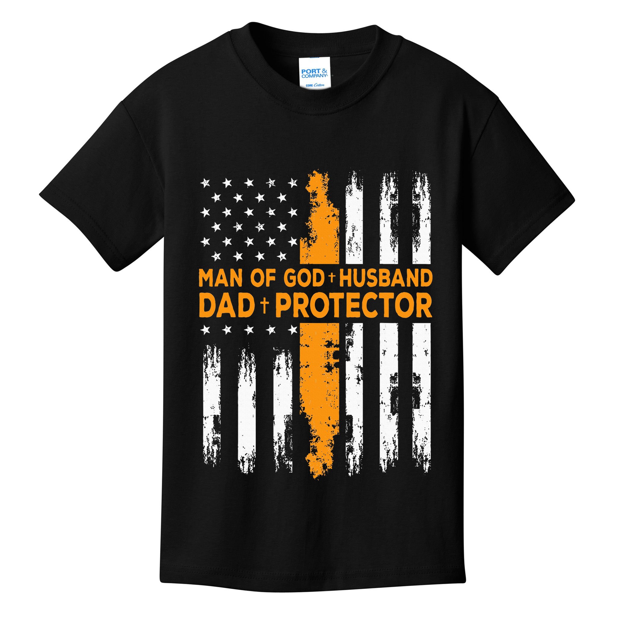 Jesus God Religious Man Of God Husband Dad Protector Kids T-Shirt