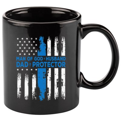 Jesus God Religious Man Of God Husband Dad Protector 11oz C Handle Ceramic Mug