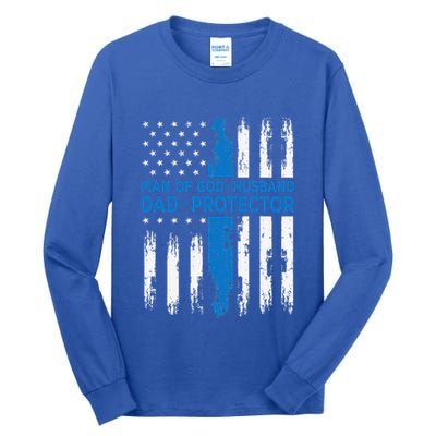 Jesus God Religious Man Of God Husband Dad Protector Tall Long Sleeve T-Shirt