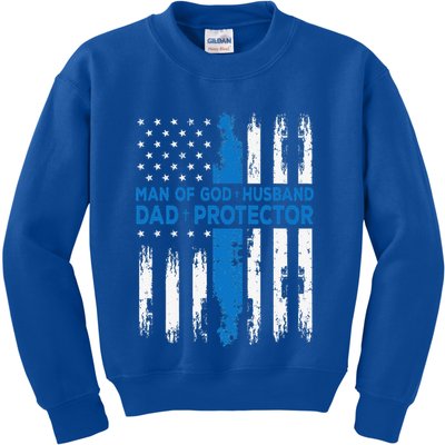 Jesus God Religious Man Of God Husband Dad Protector Kids Sweatshirt