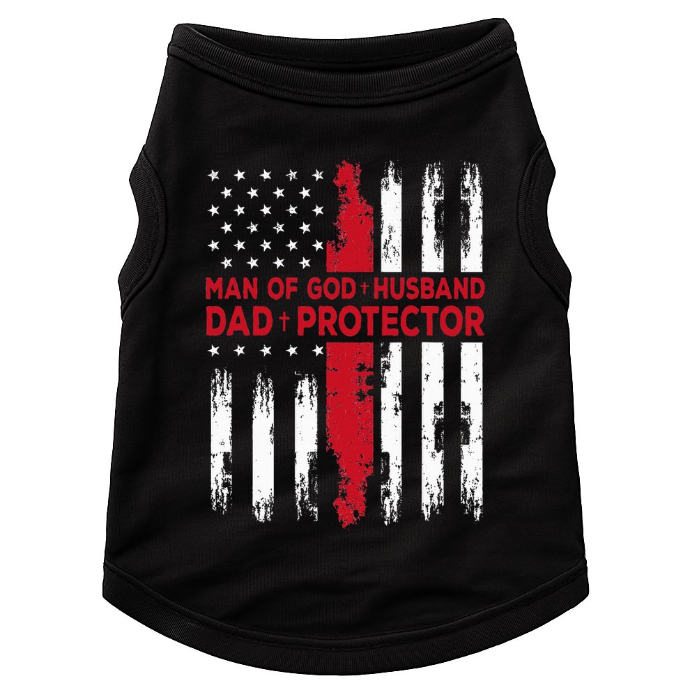 Jesus God Religious Man Of God Husband Dad Protector Doggie Tank