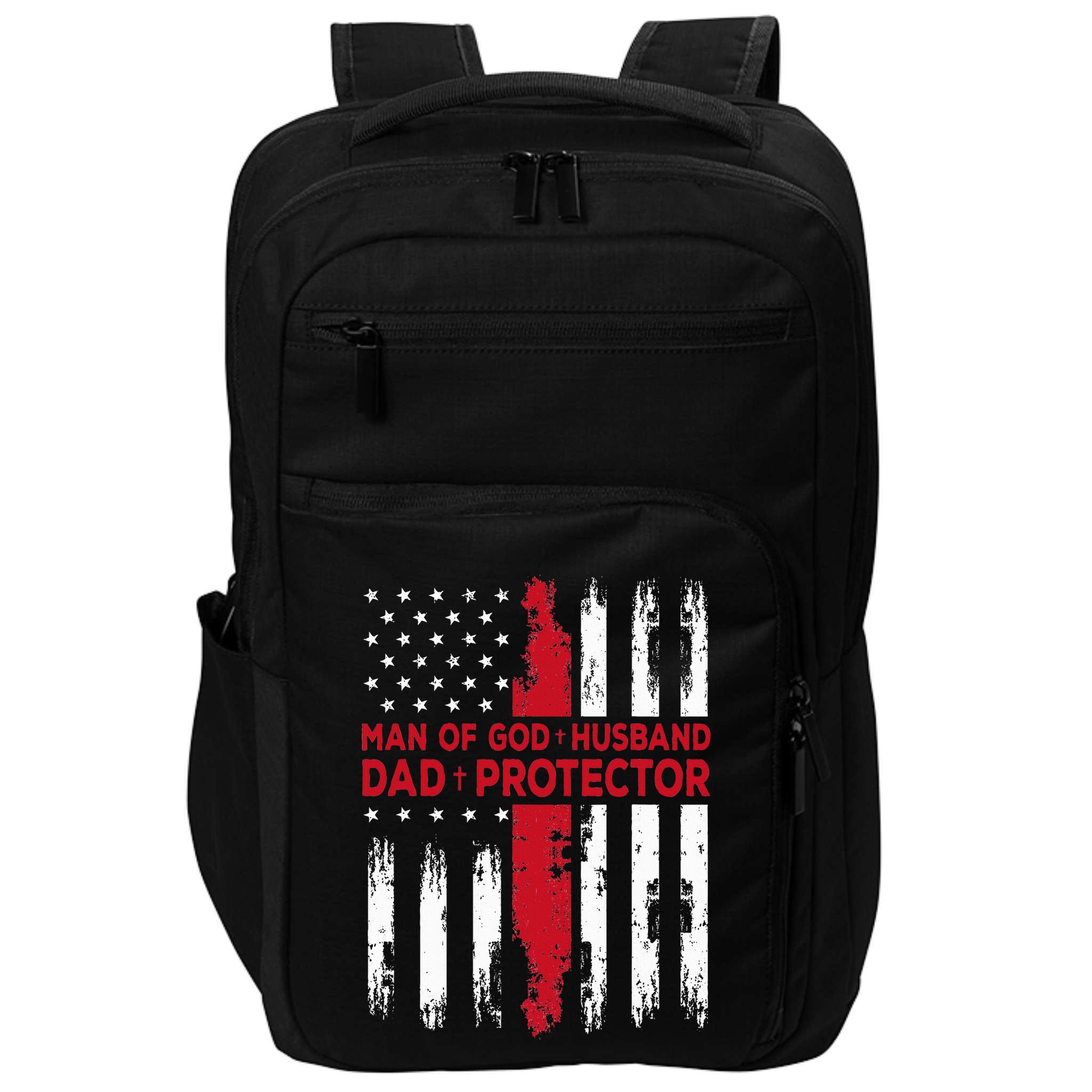Jesus God Religious Man Of God Husband Dad Protector Impact Tech Backpack