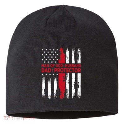 Jesus God Religious Man Of God Husband Dad Protector Sustainable Beanie