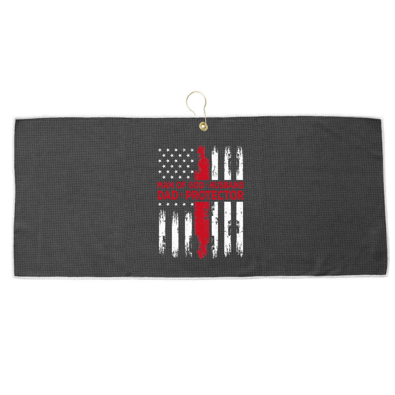 Jesus God Religious Man Of God Husband Dad Protector Large Microfiber Waffle Golf Towel
