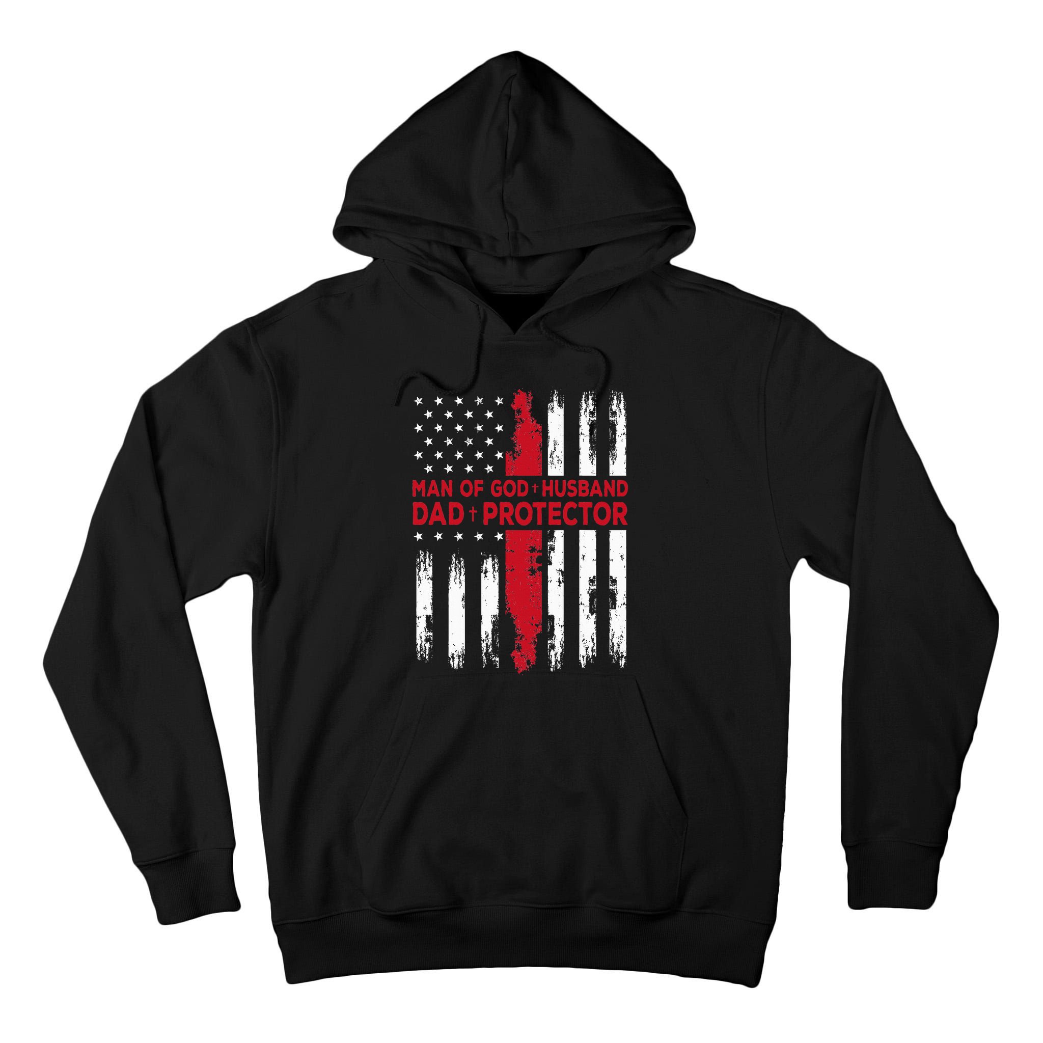 Jesus God Religious Man Of God Husband Dad Protector Tall Hoodie