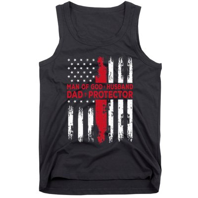 Jesus God Religious Man Of God Husband Dad Protector Tank Top