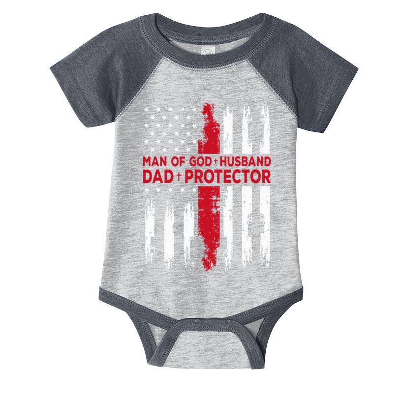 Jesus God Religious Man Of God Husband Dad Protector Infant Baby Jersey Bodysuit
