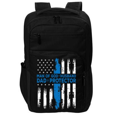 Jesus God Religious Man Of God Husband Dad Protector Impact Tech Backpack