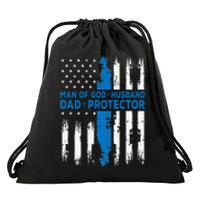 Jesus God Religious Man Of God Husband Dad Protector Drawstring Bag