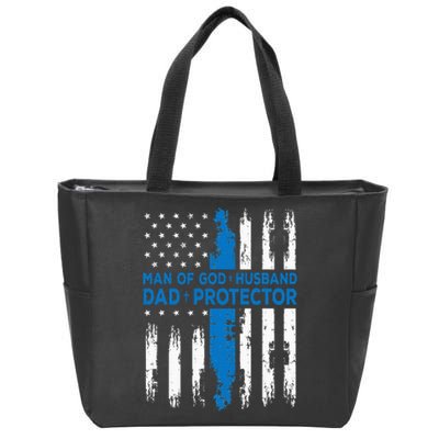 Jesus God Religious Man Of God Husband Dad Protector Zip Tote Bag