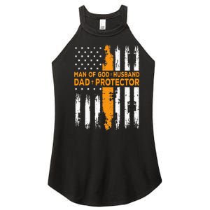 Jesus God Religious Man Of God Husband Dad Protector Women's Perfect Tri Rocker Tank