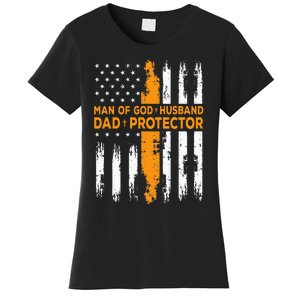 Jesus God Religious Man Of God Husband Dad Protector Women's T-Shirt