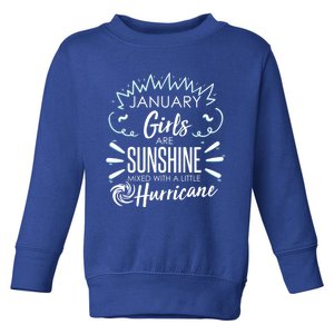 January Girls Sunshine Mixed With A Little Hurricane Meaningful Gift Toddler Sweatshirt