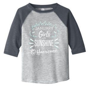 January Girls Sunshine Mixed With A Little Hurricane Meaningful Gift Toddler Fine Jersey T-Shirt