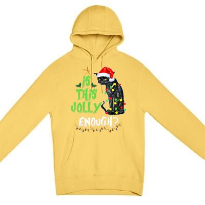 Jolly Grumpy Santa Cat Funny Christmas Cat Lover Funny Gift Great Gift Premium Pullover Hoodie