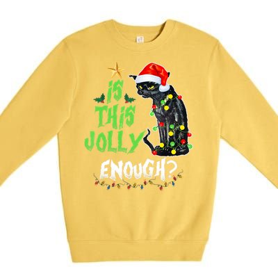 Jolly Grumpy Santa Cat Funny Christmas Cat Lover Funny Gift Great Gift Premium Crewneck Sweatshirt