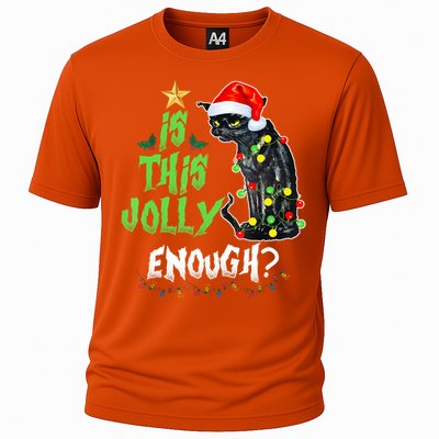 Jolly Grumpy Santa Cat Funny Christmas Cat Lover Funny Gift Great Gift Cooling Performance Crew T-Shirt