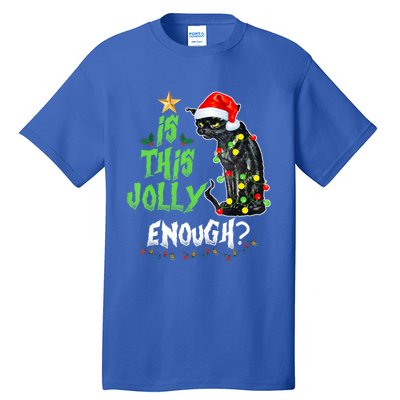 Jolly Grumpy Santa Cat Funny Christmas Cat Lover Funny Gift Great Gift Tall T-Shirt