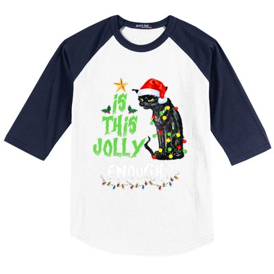 Jolly Grumpy Santa Cat Funny Christmas Cat Lover Funny Gift Great Gift Baseball Sleeve Shirt