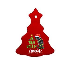 Jolly Grumpy Santa Cat Funny Christmas Cat Lover Funny Gift Great Gift Ceramic Tree Ornament