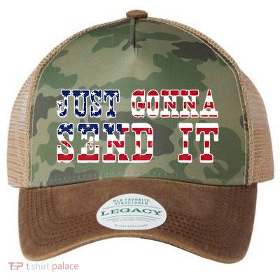 Just Gonna Send It Vintage American Flag Patriotic Gift Legacy Tie Dye Trucker Hat