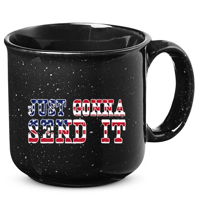 Just Gonna Send It Vintage American Flag Patriotic Gift 15oz Campfire Ceramic Mug