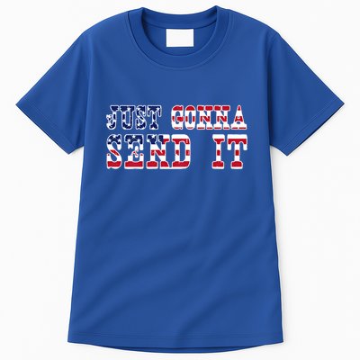 Just Gonna Send It Vintage American Flag Patriotic Gift Tall T-Shirt