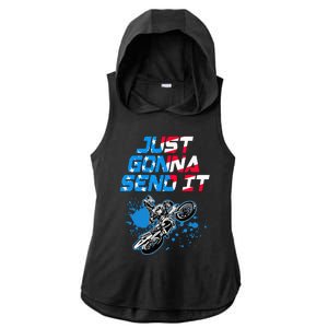 Just Gonna Send It Motocross Dirt Bike Ladies PosiCharge Tri-Blend Wicking Draft Hoodie Tank