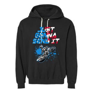 Just Gonna Send It Motocross Dirt Bike Garment-Dyed Fleece Hoodie