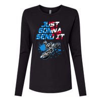 Just Gonna Send It Motocross Dirt Bike Womens Cotton Relaxed Long Sleeve T-Shirt